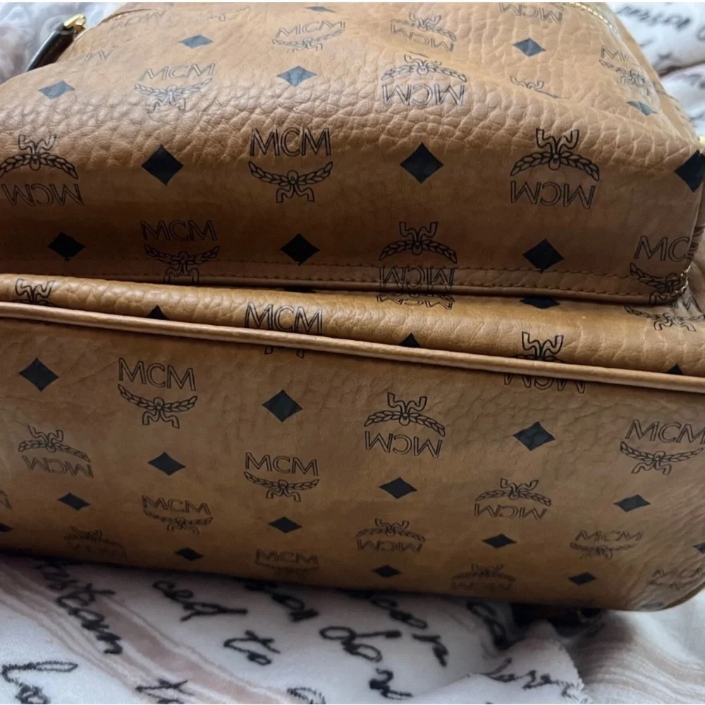 MCM Tan Stark Backpack with Iconic Monogram - Picture 10 of 10